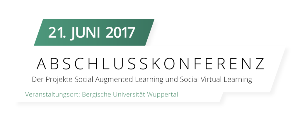 Etikett mit Informationen zur Abschlussveranstaltung, die am 21. Juni 2017 im Gästehaus der Universität Wuppertal stattfindet.